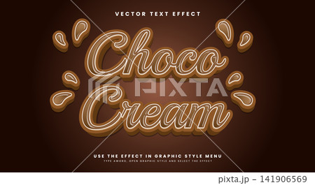 Choco Cream 3d editable text effect template Choco Cream 3d editable text effect template 141906569