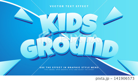 Kids Ground 3d editable text effect Template 141906573