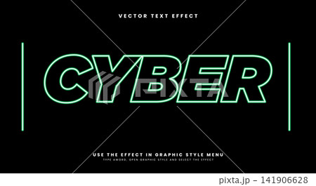 Cyber neon green Style 3D editable Text effect 141906628