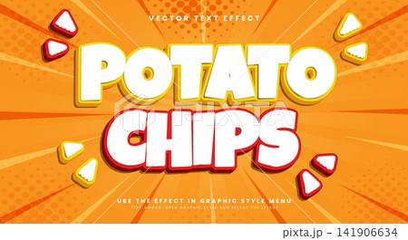 Potato Chips 3D editable text effect Template Potato Chips 3D editable text effect Template 141906634