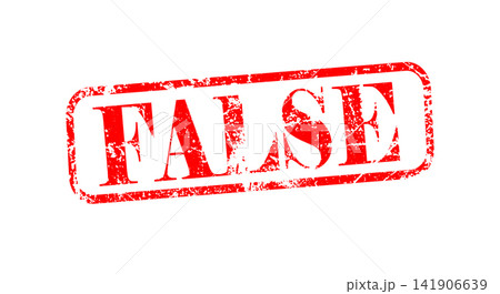 False stamp icon with grunge rubber for incorrect information 141906639