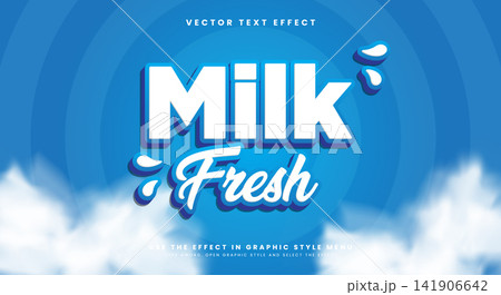 Milk fresh 3d editable text effect Template 141906642
