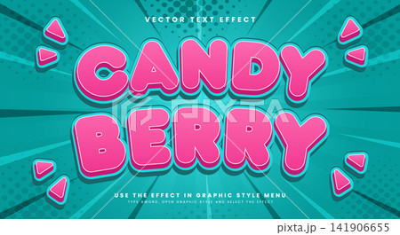 Candy Berry 3d editable text effect Template Candy Berry 3d editable text effect Template 141906655