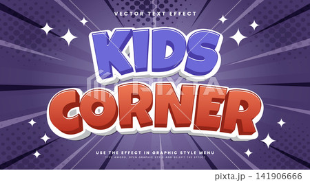 Kids Corner 3d editable text effect Template Kids Corner 3d editable text effect Template 141906666