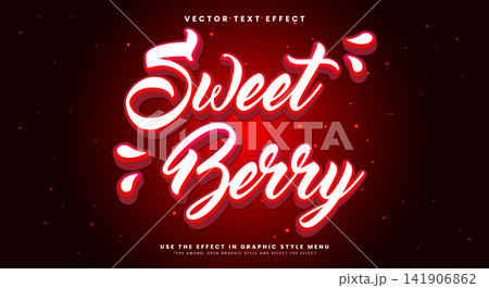 Straw berry 3d editable text effect template 141906862