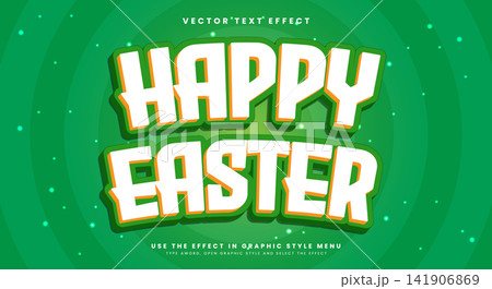 Happy Easter 3D editable text effect Template 141906869
