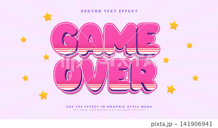 Game Over 3D Editable text effect Template Game Over 3D Editable text effect Template 141906941