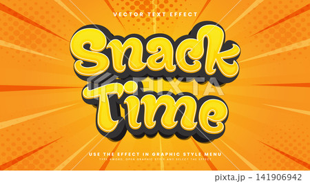 Snack time 3d editable text effect template 141906942