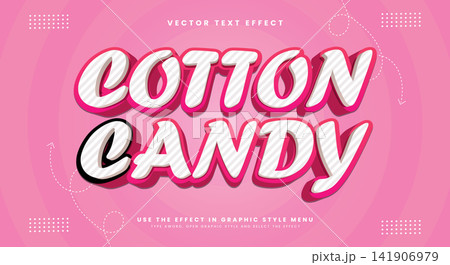 Cotton Candy 3d editable text effect template Cotton Candy 3d editable text effect template 141906979