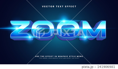 Zoom blue font Style 3d editable text effect Zoom blue font Style 3d editable text effect 141906981
