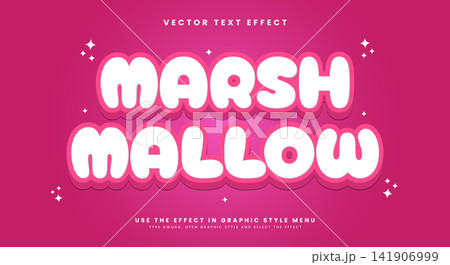 Cartoon Pink Style Marsh Mallow 3d editable Text Effect Cartoon Pink Style Marsh Mallow 3d editable Text Effect 141906999