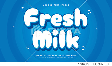 Fresh Milk 3d editable text effect Template 141907004