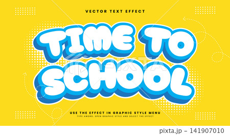 Time To School 3d editable text effect template Time To School 3d editable text effect template 141907010