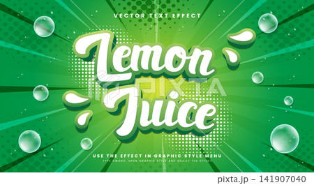 Lemon Juice liquid Style 3d editable text effect Template 141907040