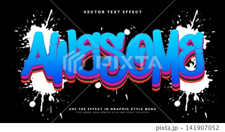 Awesome graffiti art style 3d editable text effect Awesome graffiti art style 3d editable text effect 141907052