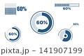 60 percentage infographic icon set 141907199