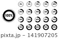 Infographic black circle with percentage from 0 to 100 loading interface icon 141907205