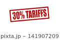 30% Tariffs text effect with grunge rubber stamp symbolizing 141907209