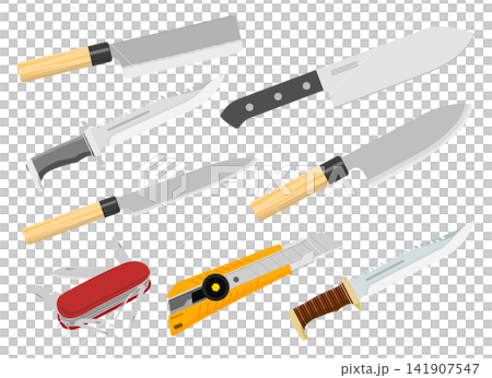 包丁と刃物のイラストセット 包丁と刃物のイラストセット 141907547