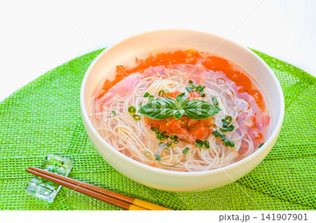 冷製トマトのそうめん 冷製トマトのそうめん 141907901