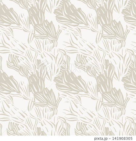 Neutral Colour Botanical Floral Seamless Pattern Design Neutral Colour Botanical Floral Seamless Pattern Design 141908305