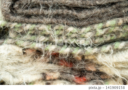 A close-up view of a wool blanket A close-up view of a wool blanket 141909158
