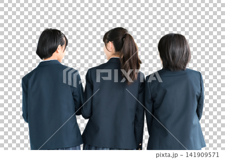 小學、國中和高中學生上學、放學或通勤途中（背影，未顯示臉部） 141909571
