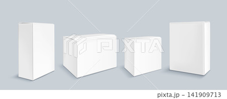 White carton boxes, 3d blank paper package mockup White carton boxes, 3d blank paper package mockup 141909713