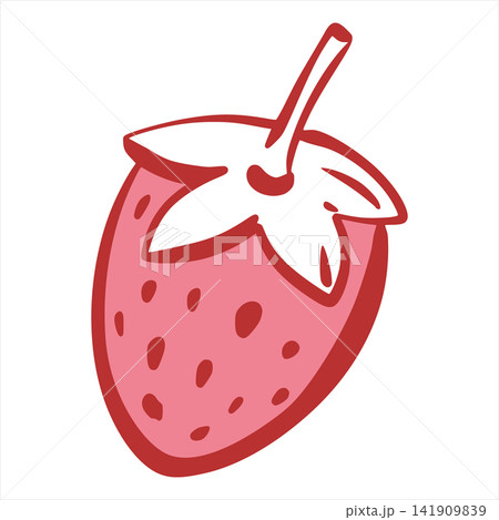 Vector sketch of a strawberry. A simple line drawing of this sweet summer berry. A symbol of the sweetness of love. A wild berry in a flirty, girlish style. Simplified coquette ink drawing. Vector sketch of a strawberry. A simple line drawing of this sweet summer berry. A symbol of the sweetness of love. A wild berry in a flirty, girlish style. Simplified coquette ink drawing. 141909839