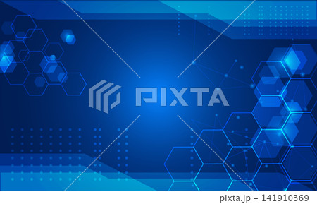 Abstract Blue Hexagonal Technology Frame Background, Vector Illustration Abstract Blue Hexagonal Technology Frame Background, Vector Illustration 141910369