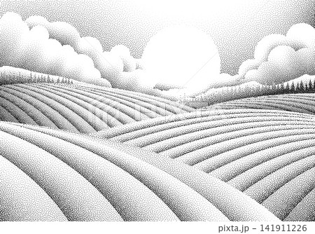 Fields Rolling Hills Farm Landscape Background 141911226
