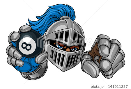 Medieval Knight 8 Ball Pool Billiards Team Mascot 141911227