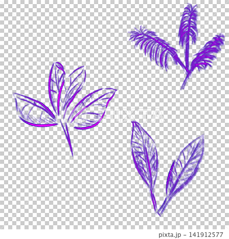 Three leaf rubbings in color hues pencil sketch Three leaf rubbings in color hues pencil sketch 141912577