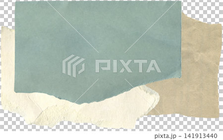 Scrapbook paper collage background with torn light blue and cream carton and aged sheets paper. Vintage paper scraps with ripped edges for banners, design, notes Scrapbook paper collage background with torn light blue and cream carton and aged sheets paper. Vintage paper scraps with ripped edges for banners, design, notes 141913440