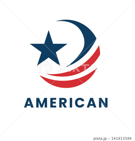 Minimalist Star with Curved Stripes Logo for Patriotic American Branding and Events Minimalist Star with Curved Stripes Logo for Patriotic American Branding and Events 141913584