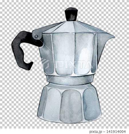 Coffee pot. Watercolor clipart, vintage illustration. Coffee pot. Watercolor clipart, vintage illustration. 141914004