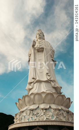 religious Lady Buddha monument at Linh Ung pagoda and buddhism temple, Asian religion and spirituality, Son Tra peninsula, Da Nang, Vietnam religious Lady Buddha monument at Linh Ung pagoda and buddhism temple, Asian religion and spirituality, Son Tra peninsula, Da Nang, Vietnam 141914161