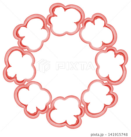 Watercolor red bell pepper wreath with whole and halved sweet peppers, green leaves. Hand drawn round frame for culinary design, menu, recipe card, kitchen decor, isolated on white background. Watercolor red bell pepper wreath with whole and halved sweet peppers, green leaves. Hand drawn round frame for culinary design, menu, recipe card, kitchen decor, isolated on white background. 141915748