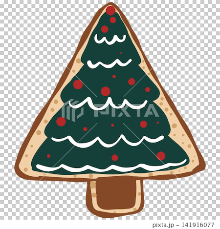 Christmas Tree Gingerbread Cookie with Green Icing Christmas Tree Gingerbread Cookie with Green Icing 141916077