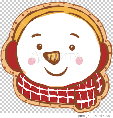 Christmas Snowman Gingerbread Cookie with Red Scarf 141916090