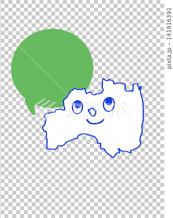 Cute hand-drawn speech bubble of Fukushima Prefecture Cute hand-drawn speech bubble of Fukushima Prefecture 141916391