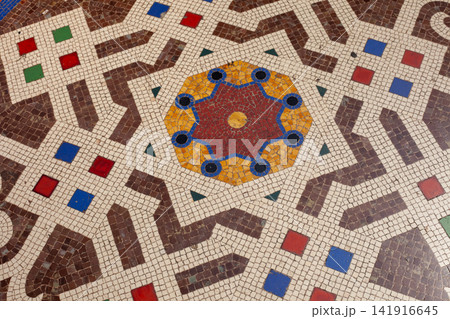Intricate Mosaic Floor Design Detail in Galleria Vittorio Emanuele II Shopping Arcade Milan Italy Intricate Mosaic Floor Design Detail in Galleria Vittorio Emanuele II Shopping Arcade Milan Italy 141916645