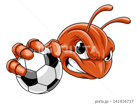 Ant Beetle or Bug Insect Soccer Football Mascot 141916737