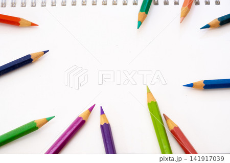 book mockup white paper with color pencils education background book mockup white paper with color pencils education background 141917039