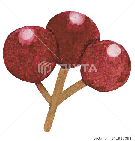 Red Berry Cluster Watercolor Clipart Red Berry Cluster Watercolor Clipart 141917091