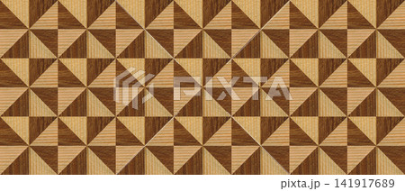 Repeating Walnut and Pine Wood Marquetry Compass Star Parquet Floor Repeating Walnut and Pine Wood Marquetry Compass Star Parquet Floor 141917689
