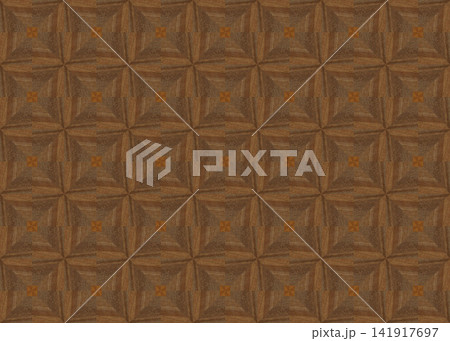 Repeating Walnut and Pine Wood Marquetry Compass Star Parquet Floor Repeating Walnut and Pine Wood Marquetry Compass Star Parquet Floor 141917697