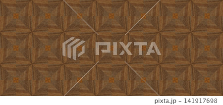 Repeating Walnut and Pine Wood Marquetry Compass Star Parquet Floor Repeating Walnut and Pine Wood Marquetry Compass Star Parquet Floor 141917698