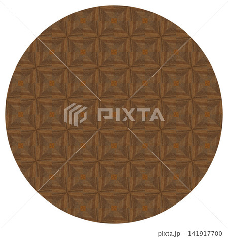 Repeating Walnut and Pine Wood Marquetry Compass Star Parquet Floor 141917700