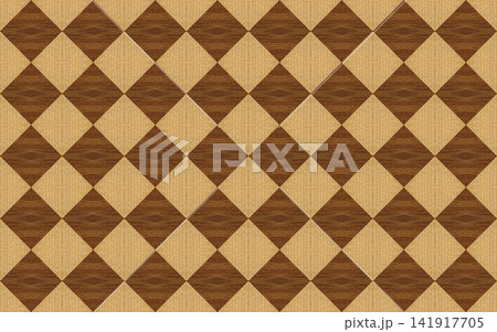 Repeating Walnut and Pine Wood Marquetry Compass Star Parquet Floor 141917705